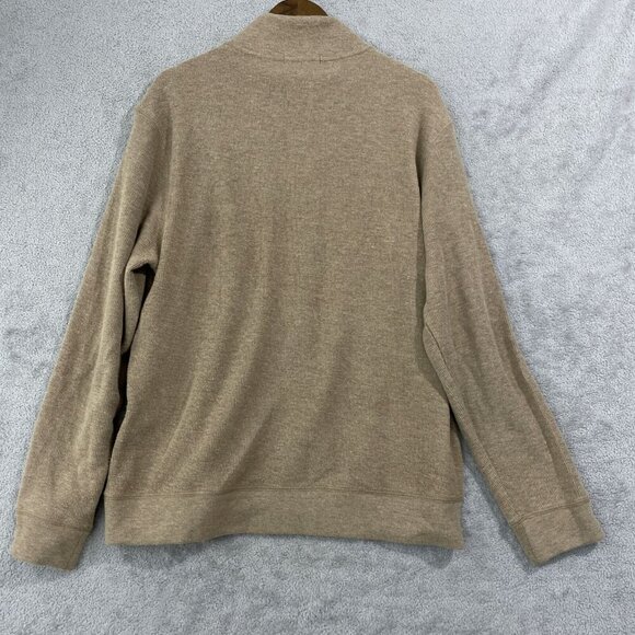 NWOT Banana Republic Mens L Brwon Mock neck 1/4 Zip Pullover Sweater - Picture 2 of 7